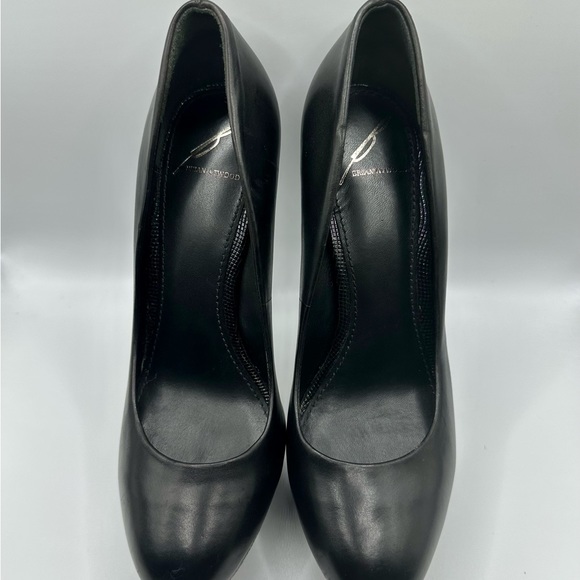 Brian Atwood Black Leather w/ Iridescent Platform Stiletto Pumps - Picture 2 of 8